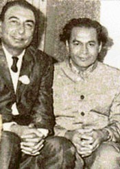 Sahir Ludhianvi (left) and Har Krishan Lal Sahir Ludhianvi (left) and Har Krishan Lal