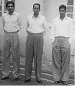 Three brothers\; (from left to right) Sumitra Benegal, Benegal Dinker Rao, Ramesh Sakharam Benegal (early 1950s) Three brothers\; (from left to right) Sumitra Benegal, Benegal Dinker Rao, Ramesh Sakharam Benegal (early 1950s)