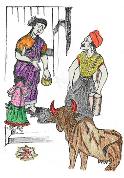 In the early 1980s, the milkman and his cow Lakshmi came to Patti's house in the morning to provide milk.